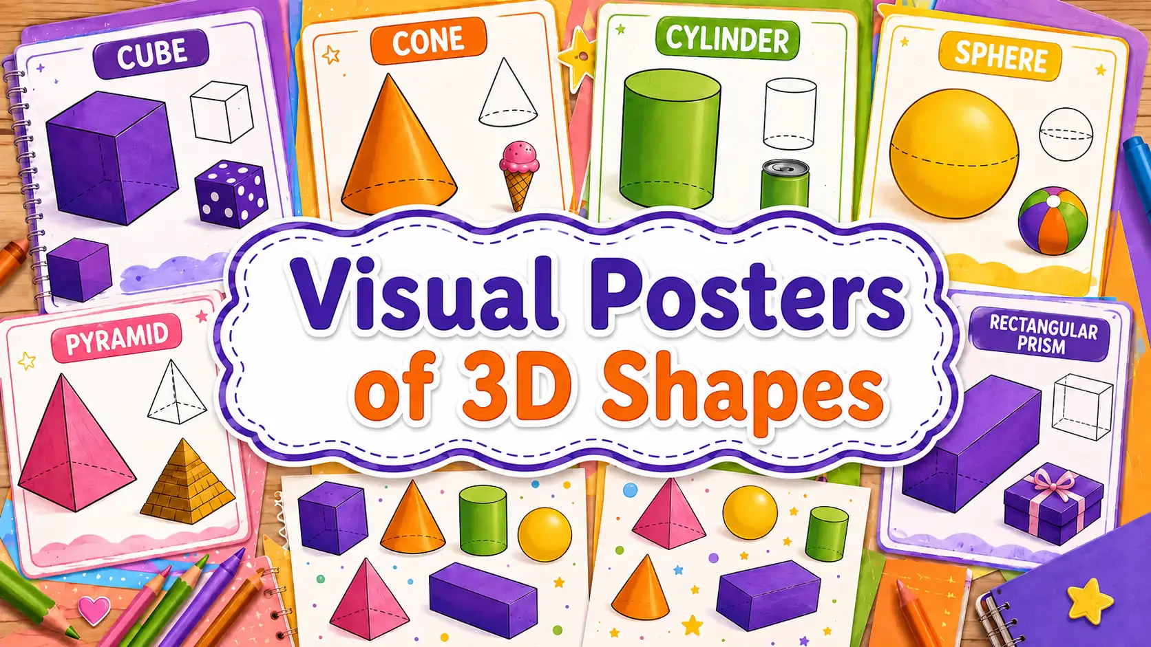 3D Shapes Visual Posters